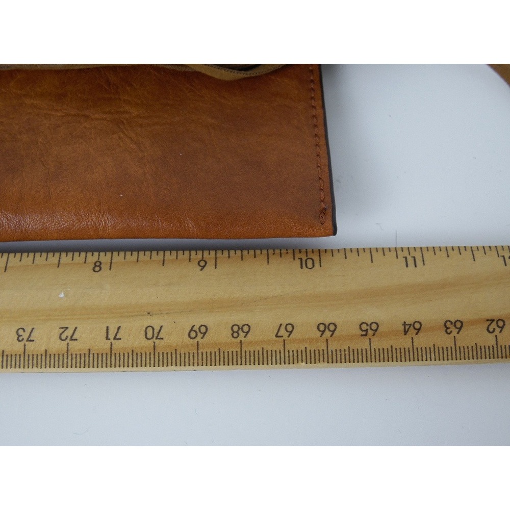 Charleston Bags Brown Leather Envelope Clutch Purse Bag with Tassel Boho Western - Picture 7 of 9
